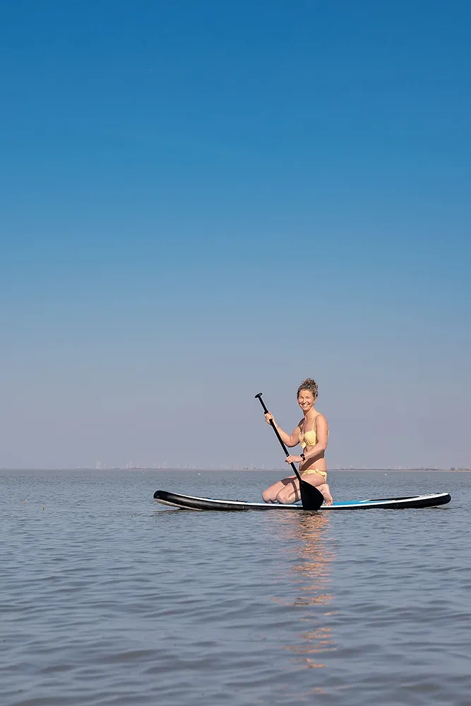 Stand Up Paddle Board e4fun, vari colori, 320 x 81 x 15 cm, gonfiabile, con pagaia, pompa, zaino, kit di riparazione - View 5